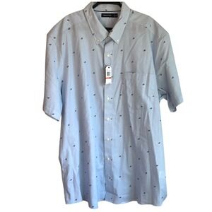 NEW Nautica Mens Big & Tall  Button Down Shirt Sailboat Light Blue 3XL